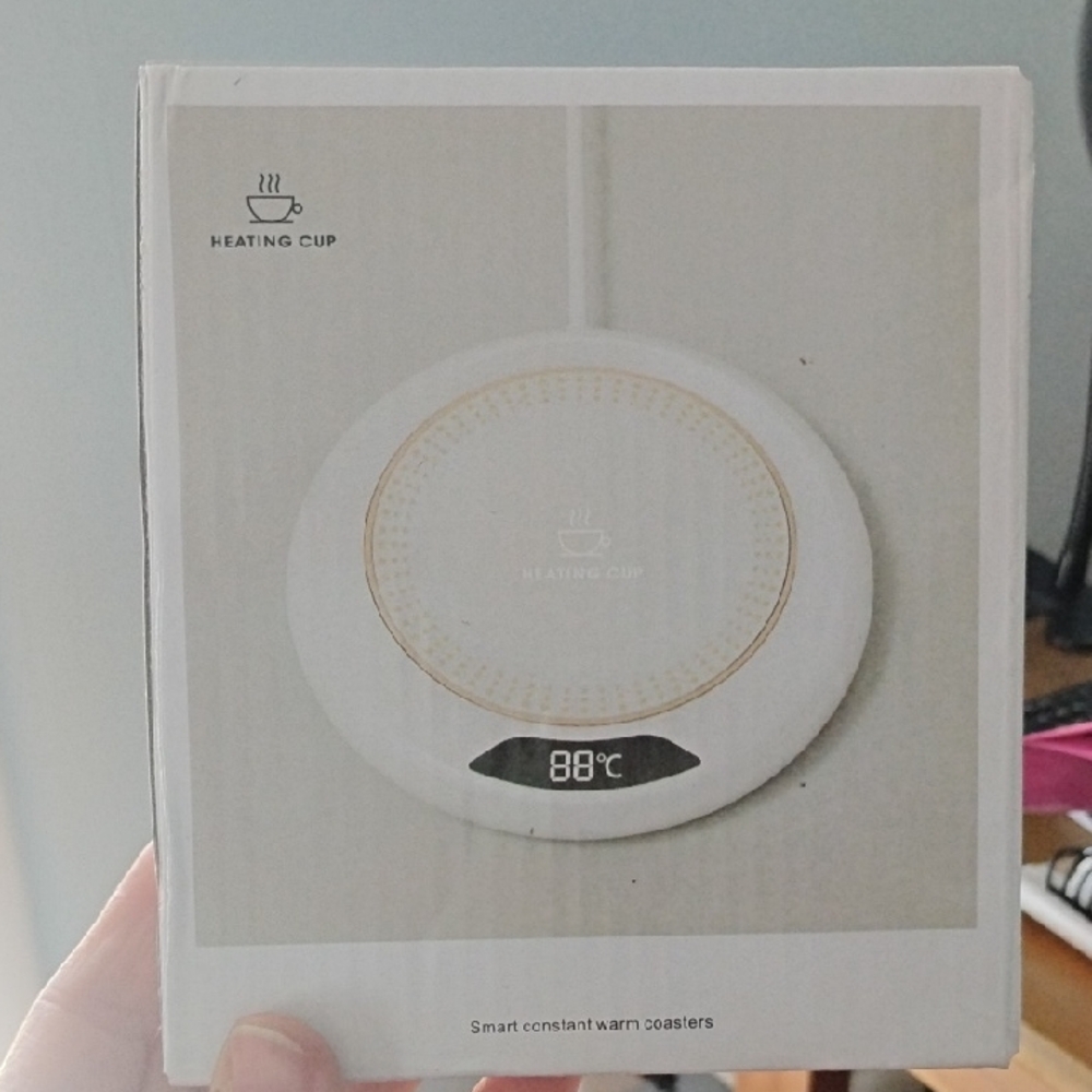 Source Unknown White Heating Cup Coaster